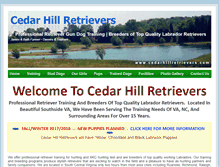 Tablet Screenshot of cedarhillretrievers.com